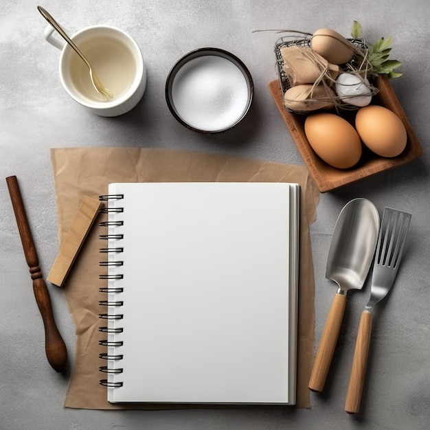 Baking ingredients placed on table