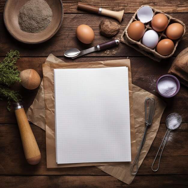 Baking ingredients placed on table