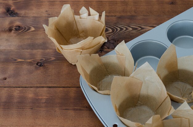 Baking sheets in a muffin tray