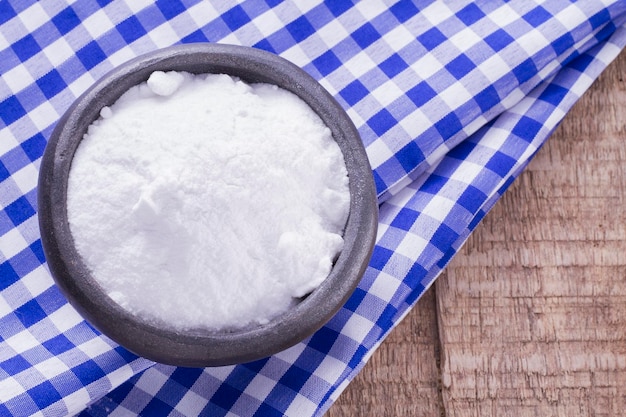 Baking soda on the table for cleaning and disinfection