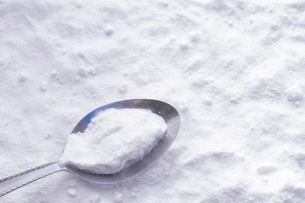 Baking soda on the table for cleaning and disinfection