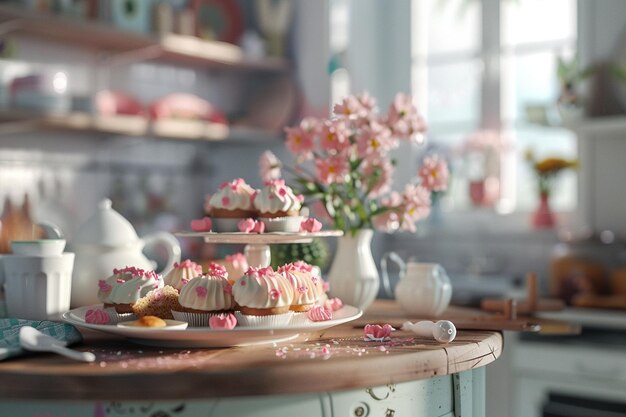 Photo baking sweet treats together for mothers day