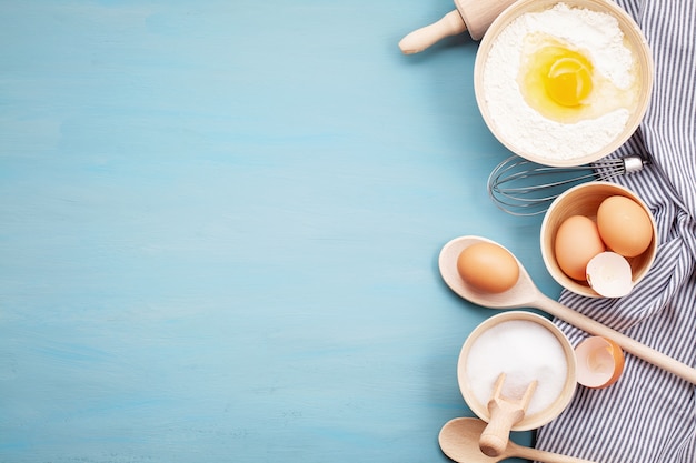 Baking utensils and cooking ingredients for dough