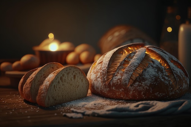 Bakkerijproducten Broodjes Vers brood Tarwemeel Zelfgemaakt eten creatieve foto's Graanproducten Natuurlijk biologisch De hoofdmaaltijd Warm Assortiment