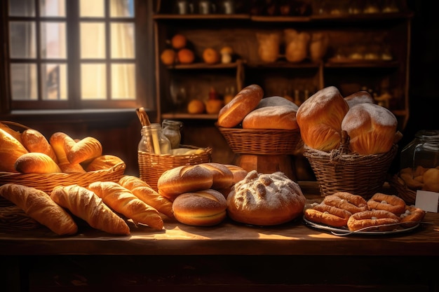 Bakkerijproducten in de winkel Generatieve AI-technologie