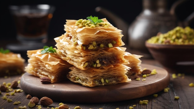 Baklava close up Generated AI