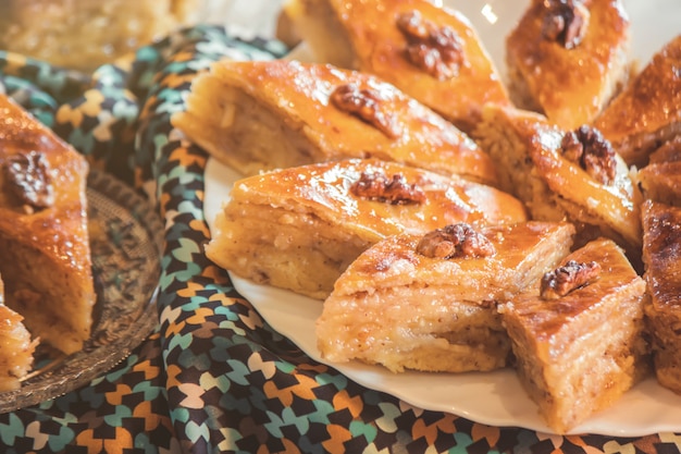 Baklava honey and tea