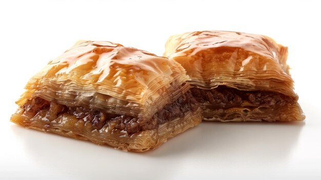 Baklava on isolated White Background Image