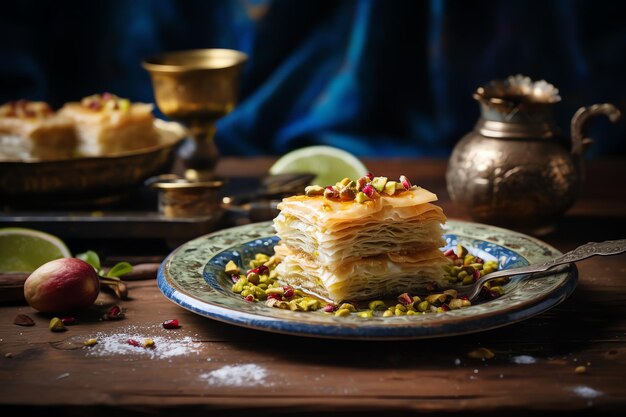 Photo baklava mediterranean food life style authentic living