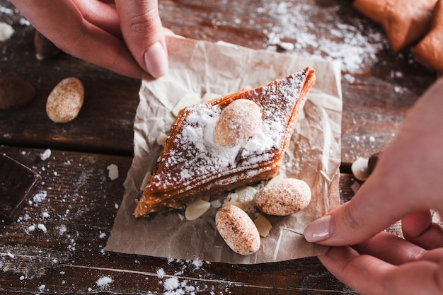 Baklava Sweet Dessert. Turkish Traditional Cake Concept