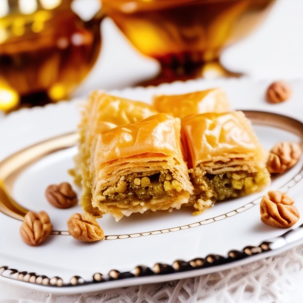baklava traditional Turkish desserts background