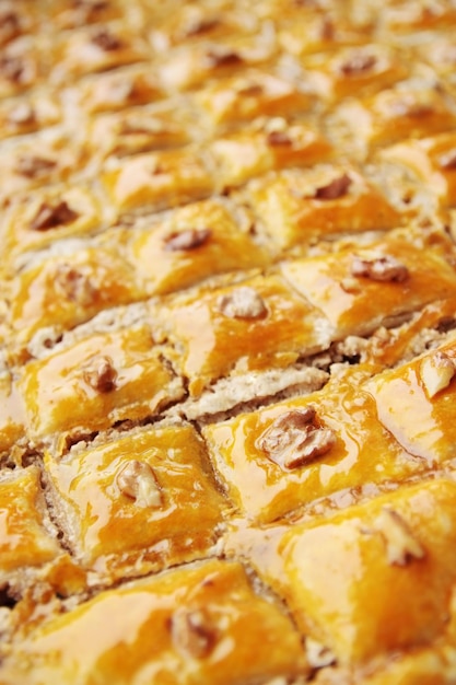 Baklava with the nuts eastern sweet dessert