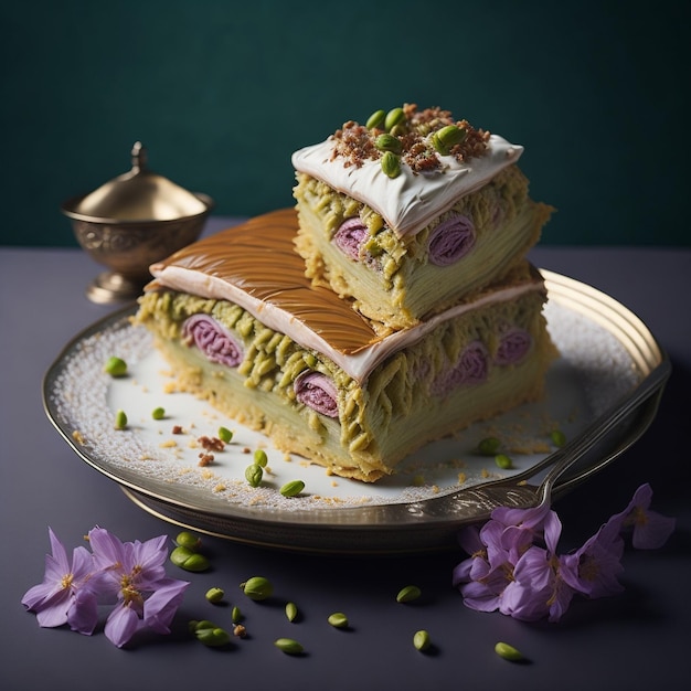 Baklava with Pistachio and Rosewater Cream