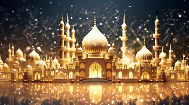 Bakrid eid al adha festival sparkle background design generativi ai