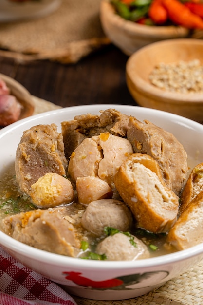 Foto bakso of baso is een indonesische gehaktbal