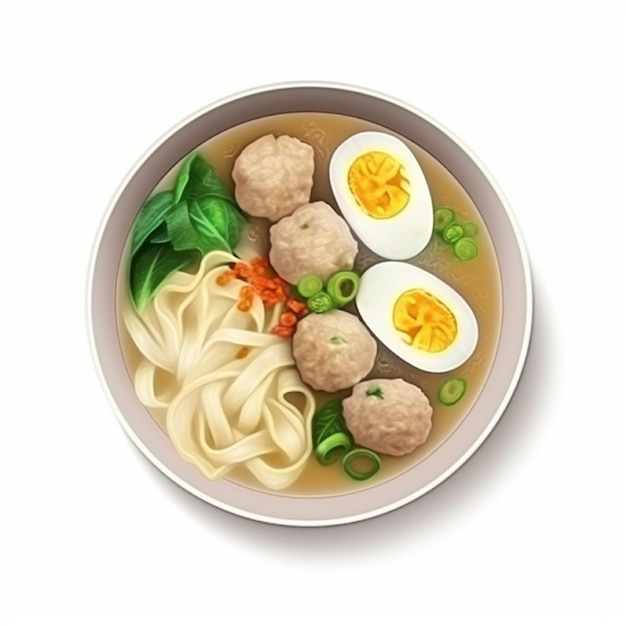 Bakso traditioneel Indonesisch eten van gehaktbal en noedel gemaakt met behulp van AI gegenereerd