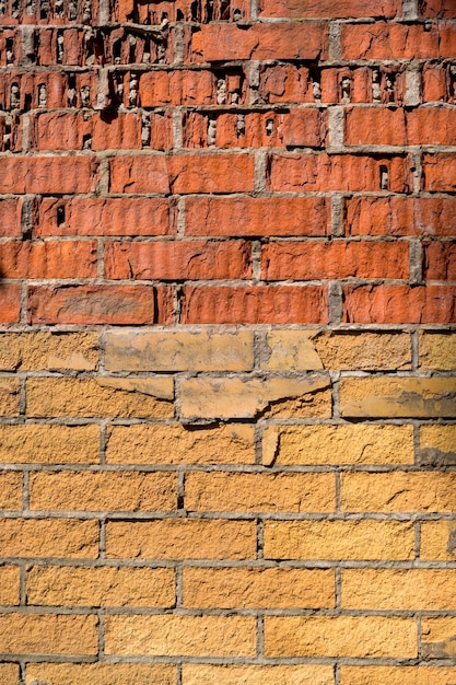 Baksteen stenen muur van het huis grondgebied schermen shot close-up