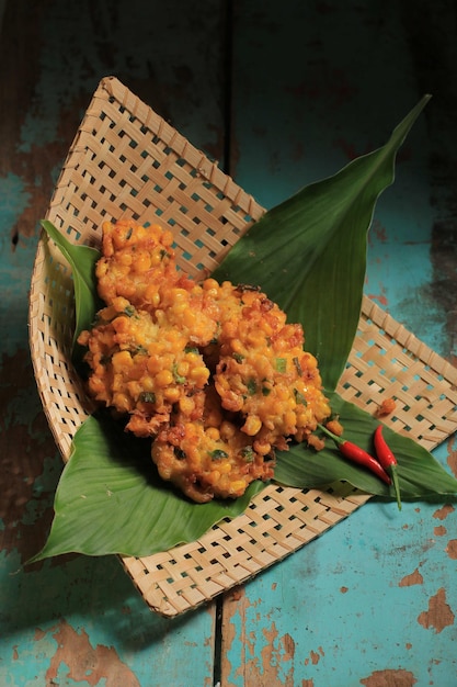 Bakwan or Perkedel Jagung is Indonesian Corn Fritter, Usually Served on Daily Menu for Indonesian Family as Side Dish