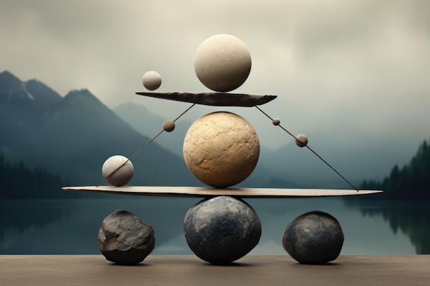 Foto concetto di equilibrio e di equilibrio