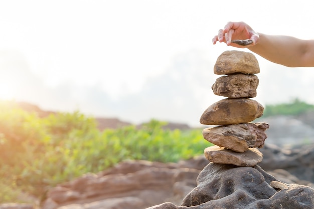 Balance and harmony stone stack, difference always outstanding and put on top