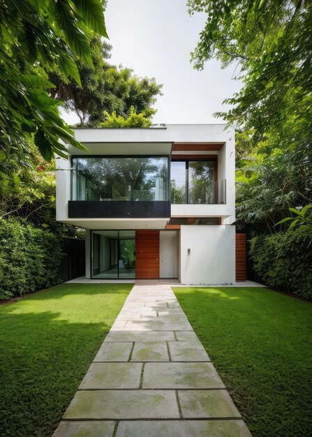 the balance of nature and modern design with a house surrounded by an urban jungle of greenery