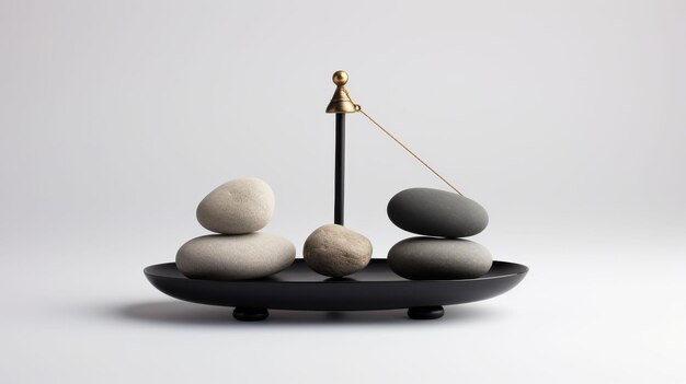 Photo balance scale with rocks