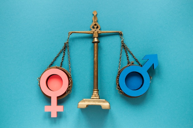 Photo balance symboling equal rights concept