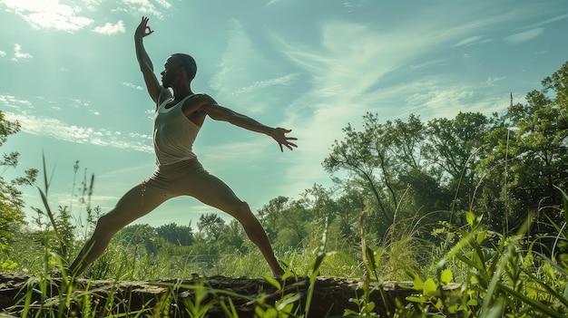 Balance warrior pose yoga