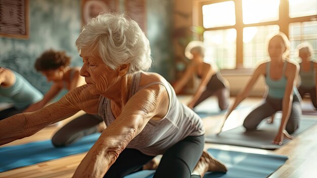 Balance yoga class seniors