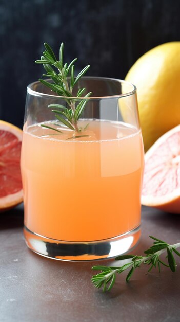 Сбалансированный цитрусовый эликсир Стакан сладкого и терпкого грейпфрутового сока с цитрусовой ноткой