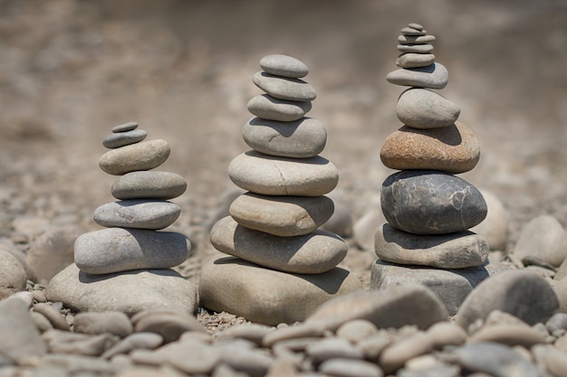 Balanced grey stones