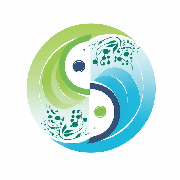 Photo balanced harmony a serene emblem logo design for funtional wellness