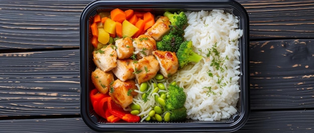Сбалансированная коробка для приготовления еды с здоровыми вариантами, готовая к питательному обеду