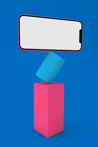 Balanced Phone Left Side In Blue Background