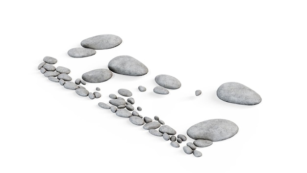 Photo balanced row from zen pebbles