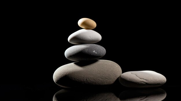 Balanced Stones A GravityDefying Sculpture of Harmony Generative AI