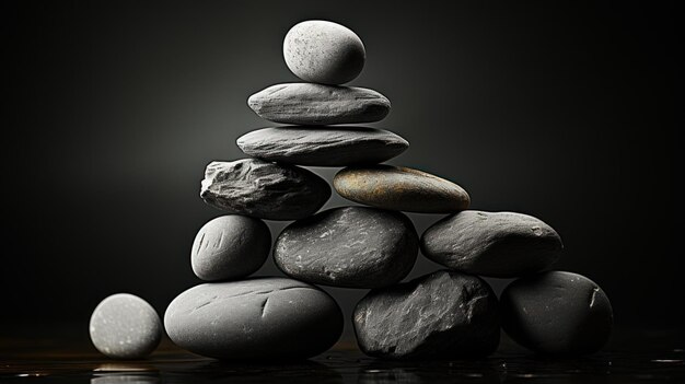 Balanced Stones A GravityDefying Sculpture of Harmony Generative AI