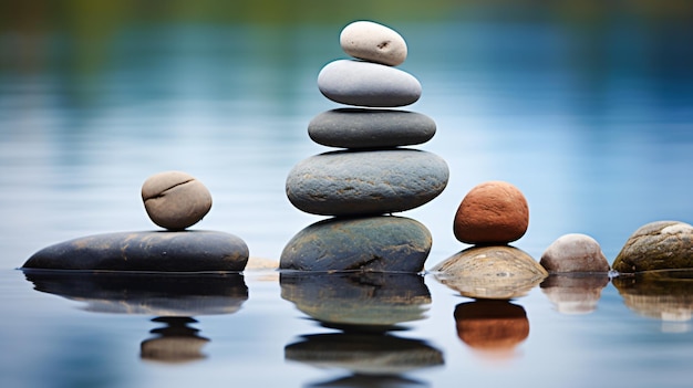 Сбалансированные камни в воде