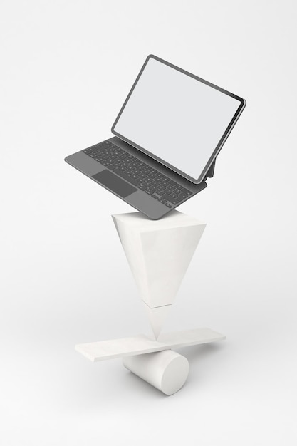 Balanced Tablet Side View In White Background