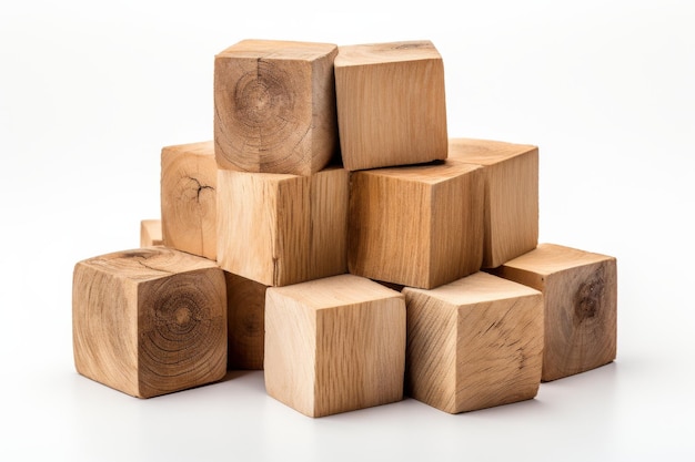 Photo balancing act stack of wooden blocks reaching for the sky on a white or clear surface png transparent background