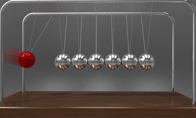 Photo balancing ball newton's cradle pendulum