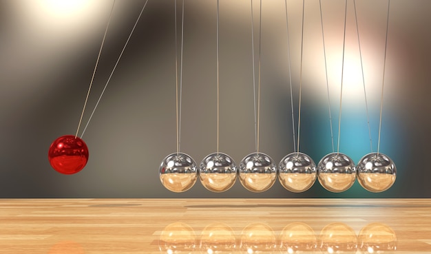 Balancing ball Newton's cradle pendulum