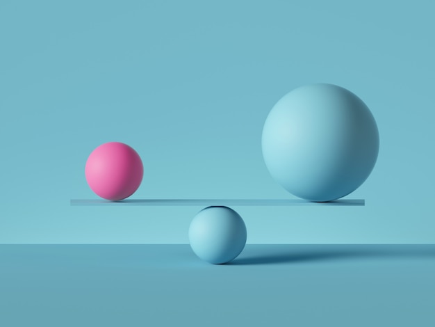 Balancing balls placed on scales