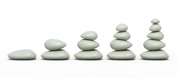 Balancing Stones render (isolated on white and clipping path)