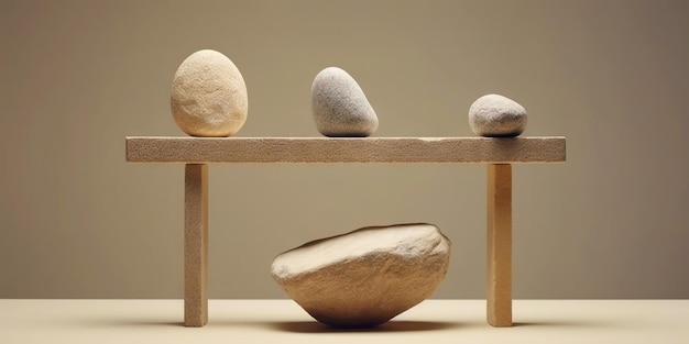 Balancing stones Tower of pebble Zen mediation concept Generative AI