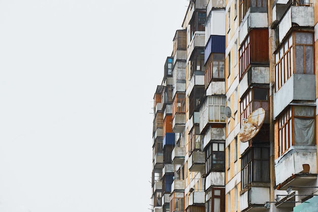 The balconies of Soviet apartment buildings