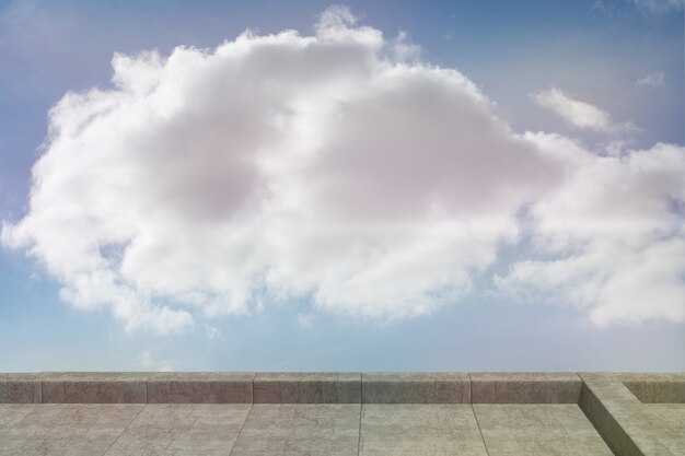 Balcony and cloudy sky