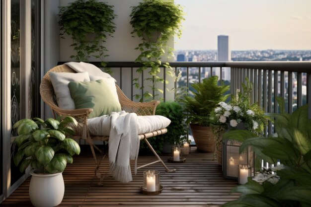 Photo balcony design ideas generative ai