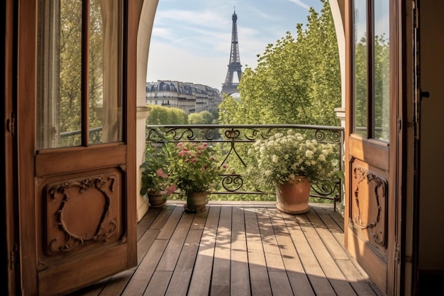 A balcony with a view