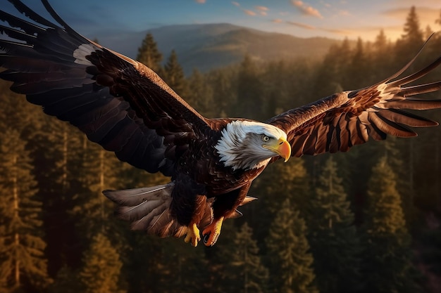 bald eagle in flight Generative AI